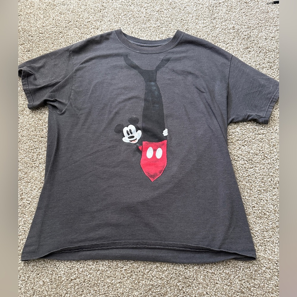 Disney Mickey Mouse Classic T-Shirt for Adults Dark Gray, Size L Mens Casual